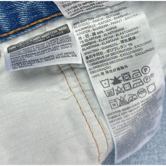 Levis 501 93 Straight Cropped Men 38 Light Blue Jeans Denim Button Fly 290980023 - Picture 9 of 12